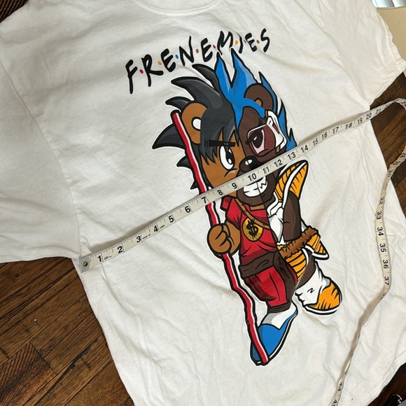 Frenemies 3Forty Tee shirt white multi color graphics bear size large - Picture 4 of 6